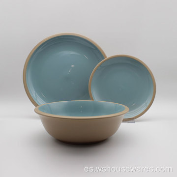 Juego de tazón de plato vajilla de porcelana